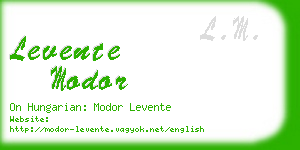 levente modor business card